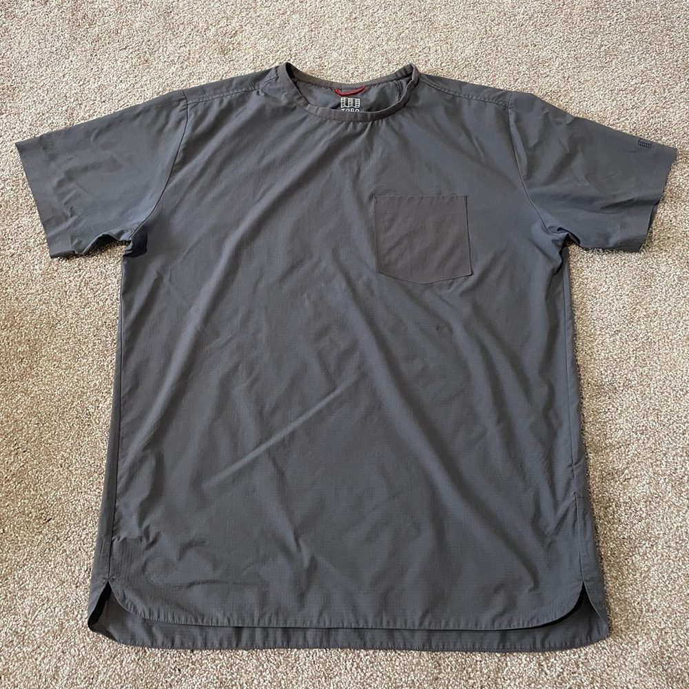 Topo Designs Tech Popover Shirt Charcoal Gray Men's Size Medium